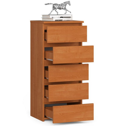Kommode Akord CL5 Elmetræ 40 cm 5 skuffer mat elmetræ 40x35x92 cm 1 stk.