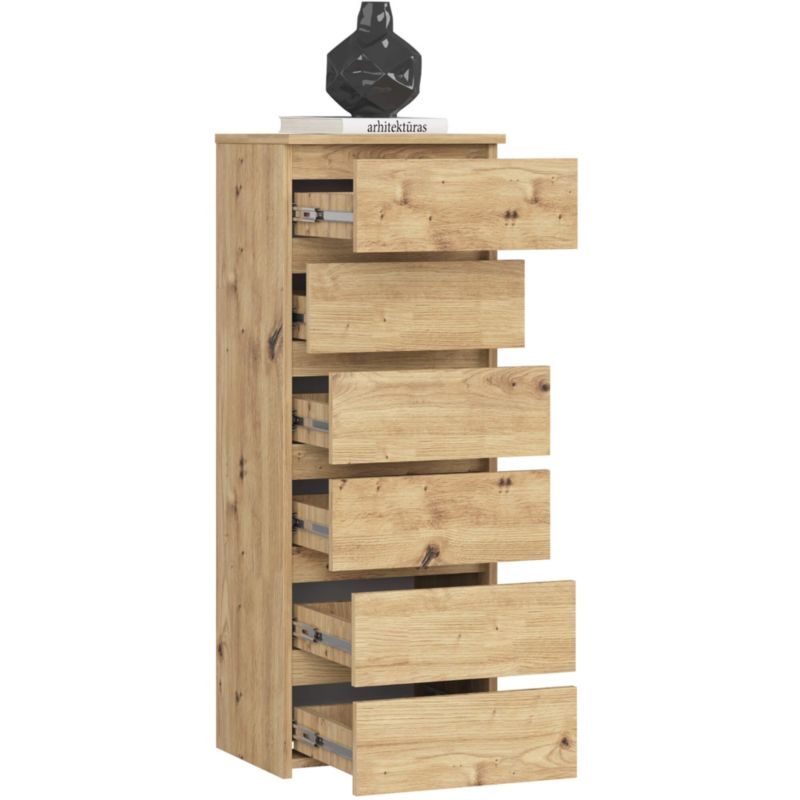 Komoda Akord CL6 40 cm 6 skuffer Egetræ Artisan Mat
