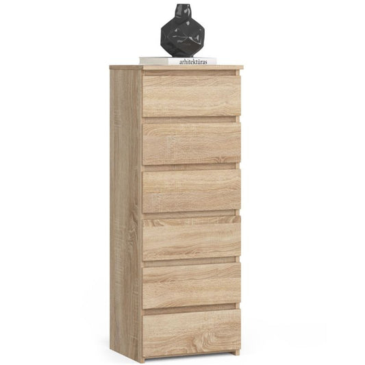 Kommode Akord CL6 Eg Sonoma 40 cm 6 skuffer front i farven Eg Sonoma mat 40x35x109 cm 1 stk.