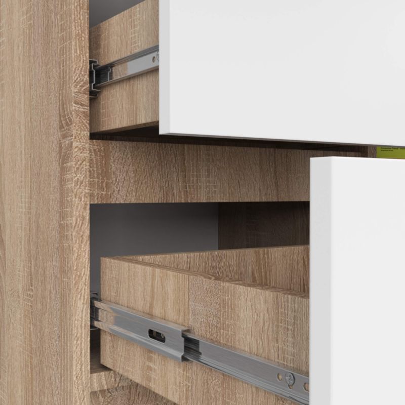 Kommode Akord Jerry Eg Sonoma 80 cm 1 dør 3 skuffer hvid mat 2 hylder 80x35x77 cm 1 stk.