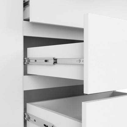 Kommode Akord K013 hvid 160 cm 2 døre 4 skuffer mat hvid farve 2 hylder 160x40x99 cm 1 stk.