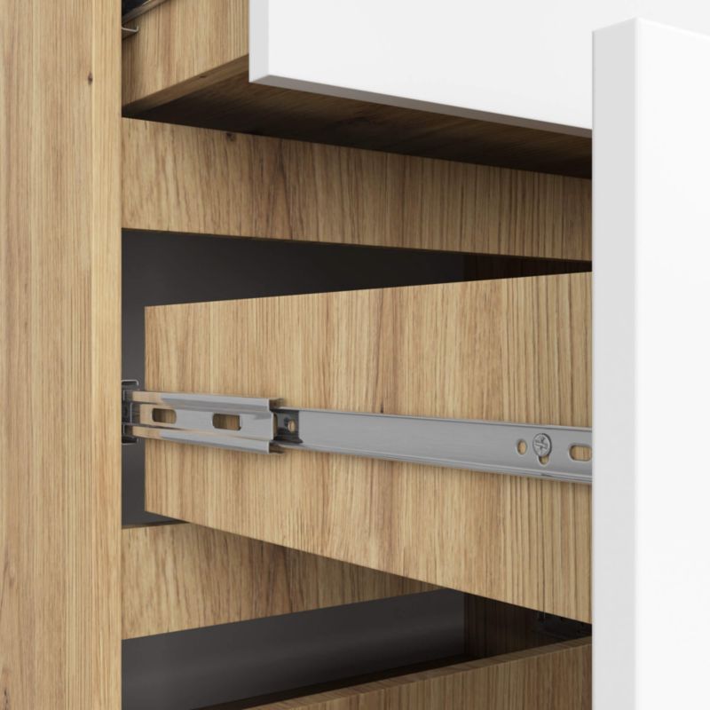 Akord K120 Kommode i Artisan Eg med 10 skuffer, hvid mat, 120x40x121 cm, 1 stk.