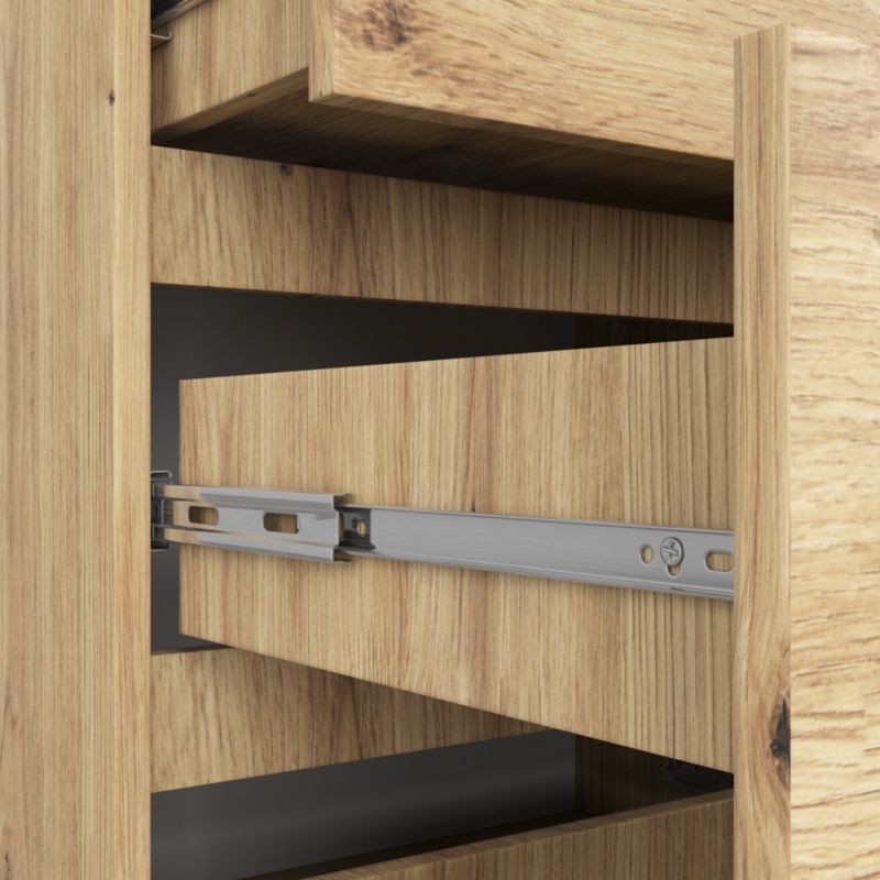 Akord K120 kommode i Artisan eg 120 cm med 10 skuffer, Artisan eg mat, 120x40x121 cm, 1 stk.