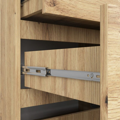 Akord K120 kommode i Artisan eg 120 cm med 10 skuffer, Artisan eg mat, 120x40x121 cm, 1 stk.