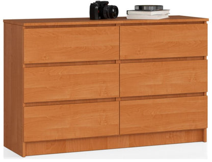 Kommode Akord K120 Olieret 120 cm med 6 skuffer i mat olieret finish 120x40x77 cm, 1 stk.