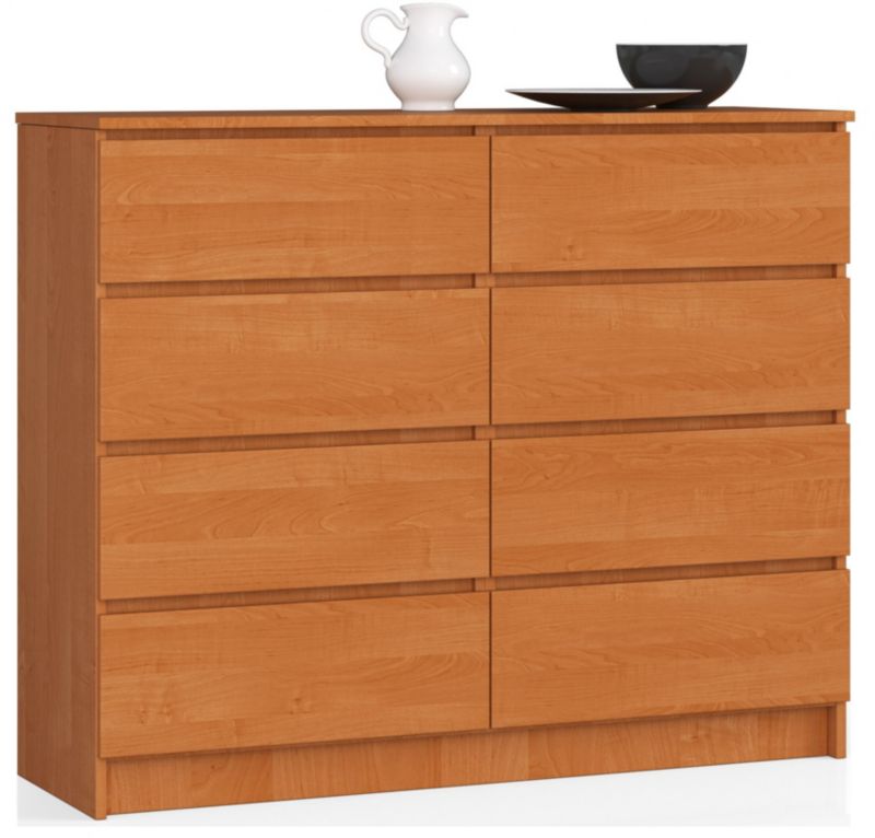 Akord K120 kommode i oliet ask 120 cm med 8 skuffer, mat oliet ask, 120x40x99 cm, 1 stk.