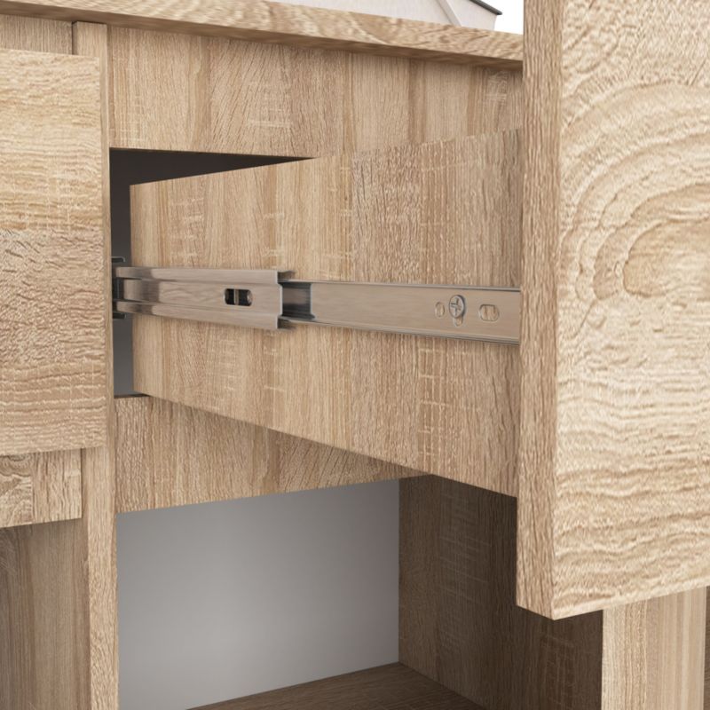 Kommode Akord K140 Eg Sonoma 138 cm 3 døre 3 skuffer farve Eg Sonoma mat 6 hylder 138x40x99 cm 1 stk.