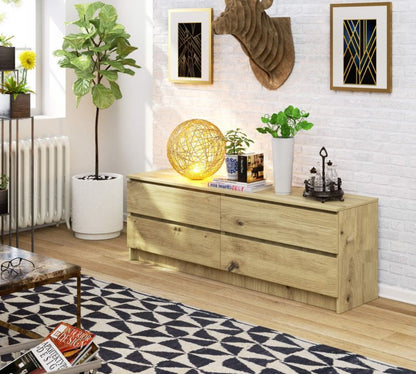 Kommode Akord K160 Eg Artisan 160 cm 4 skuffer farve Eg Artisan mat 160x40x55 cm 1 stk.
