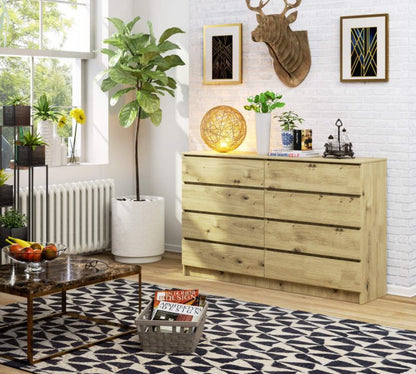 Kommode Akord K160 Eg Artisan 160 cm 8 skuffer farve Eg Artisan mat 160x40x99 cm 1 stk.