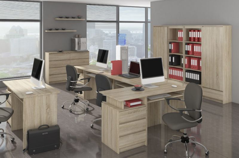 Kommode Akord K160 Eg Sonoma 160 cm 6 skuffer i mat eg Sonoma finish 160x40x77 cm 1 stk.