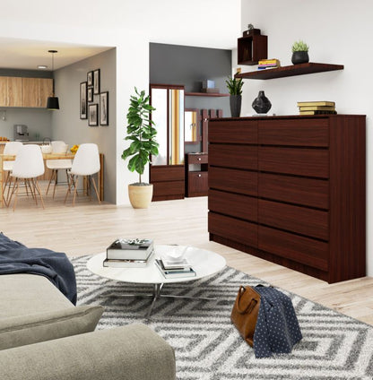 Kommode Akord K160 Wenge 160 cm 10 skuffer mat‑wenge 160x40x121 cm 1 stk.