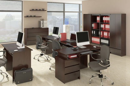 Kommode Akord K160 Wenge 160 cm 2 døre 4 skuffer mat Wenge farve 4 hylder 160x40x99 cm 1 stk.