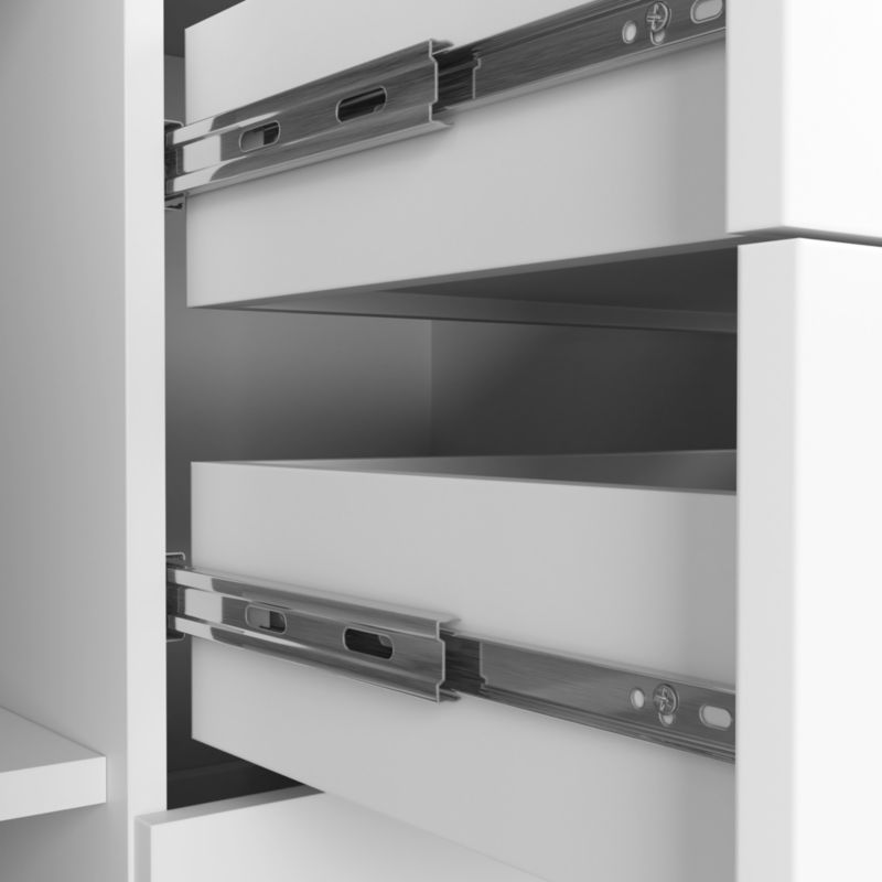 Akord K45 kommode hvid 110 cm 2 døre 4 skuffer mat hvid 4 hylder 110x35x80 cm 1 stk.