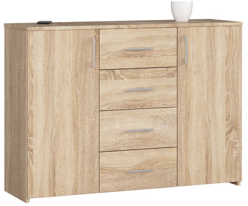 Komoda Akord K45 110 cm Eg Natur Mat 2 Låger 4 Skuffer