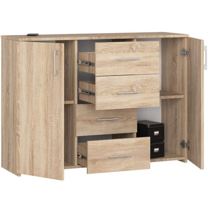 Komoda Akord K45 110 cm Eg Natur Mat 2 Låger 4 Skuffer