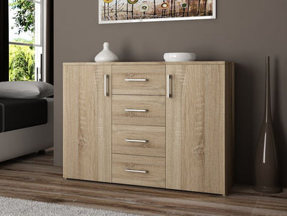 Komoda Akord K45 110 cm Eg Natur Mat 2 Låger 4 Skuffer