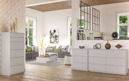 Kommode Akord K60 Hvid 60 cm med 6 skuffer, mat hvid, 60x40x130 cm, 1 stk.