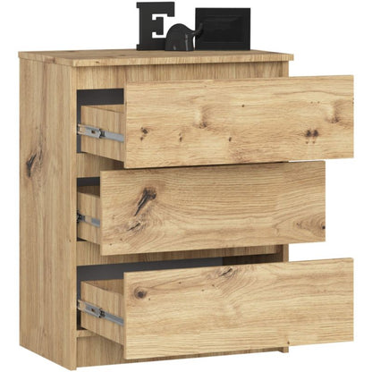 Komoda Akord K60 60 cm 3 Skuffer Egetræs Artisan Mat 60x40x77 cm