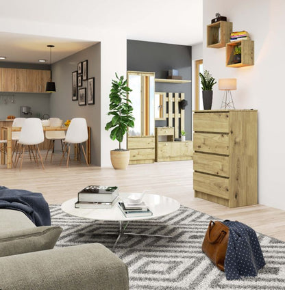 Kommode Akord K60 Eg Artisan 60 cm 4 skuffer farve Eg Artisan mat 60x40x99 cm 1 stk.