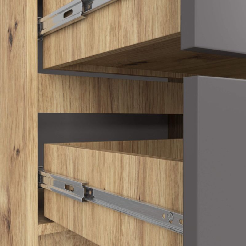 Kommode Akord K60 Artisan Eg 60 cm 4 skuffer grafitgrå mat 60x40x99 cm 1 stk.