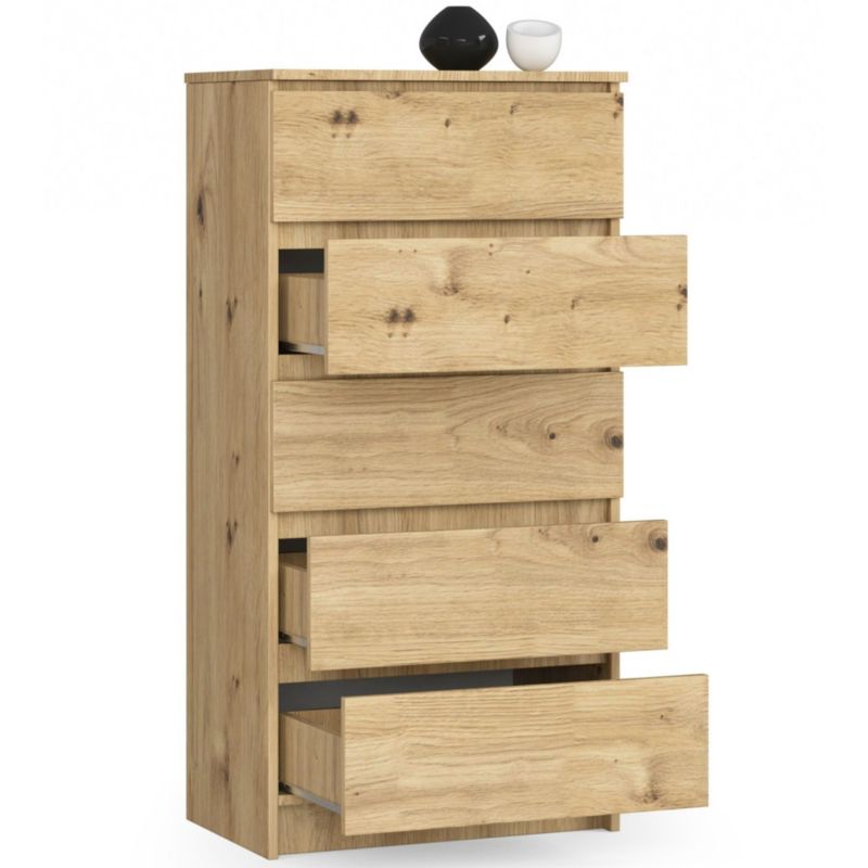 Kommode Akord K60 Eg Artisan 60 cm 5 skuffer farve Eg Artisan mat 60x40x121 cm 1 stk.