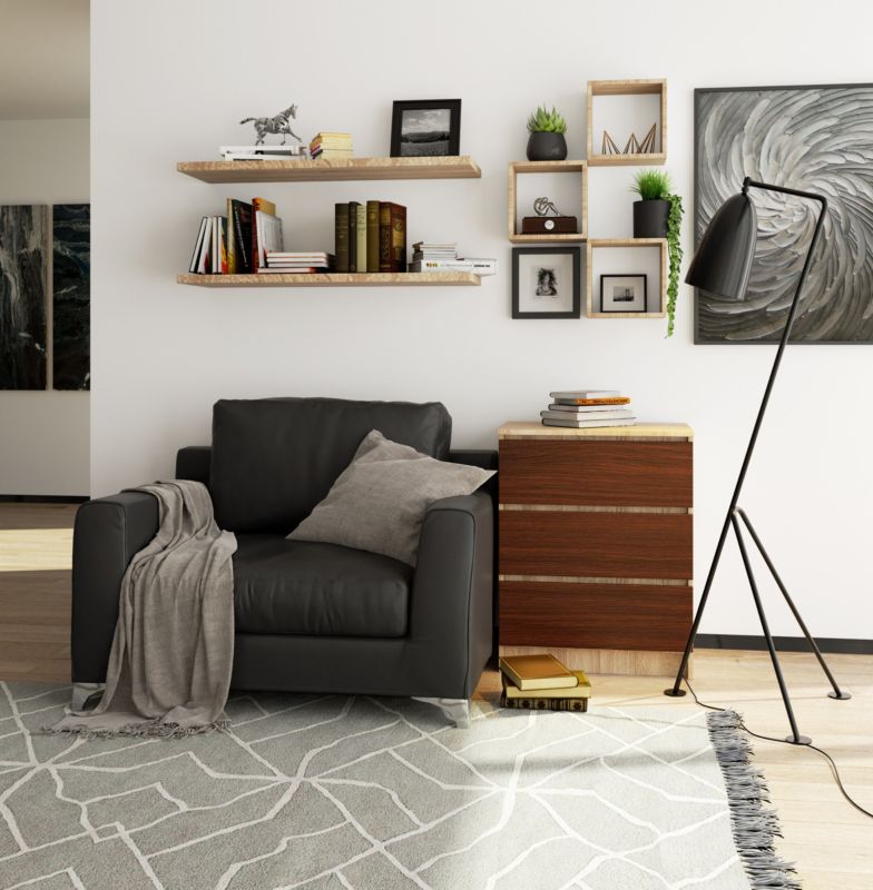 Kommode Akord K60 Eg Sonoma 60 cm 3 skuffer mat wenge farve 60x40x77 cm 1 stk.