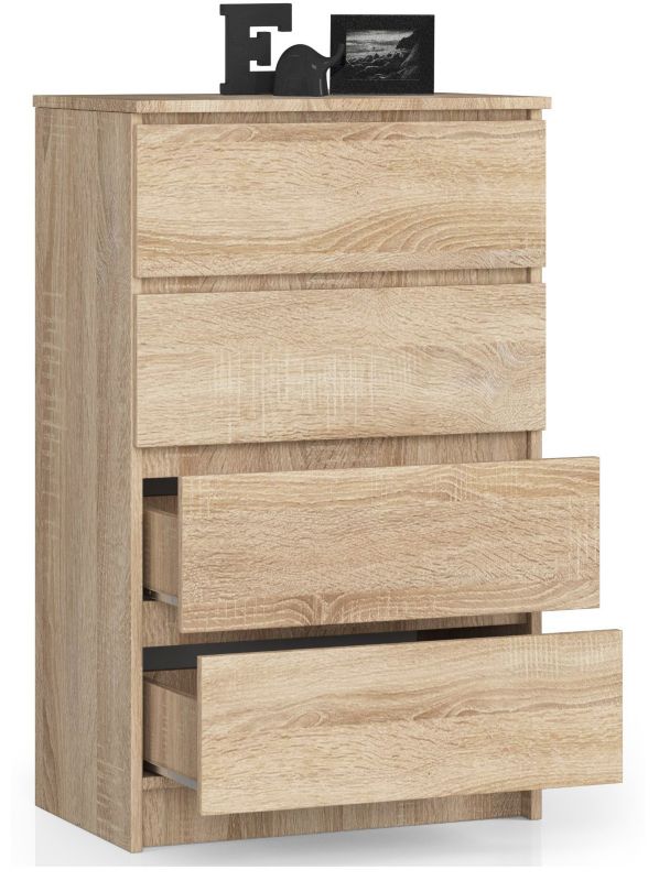 Kommode Akord K60 Eg Sonoma 60 cm 4 skuffer farve Eg Sonoma mat 60x40x99 cm 1 stk.