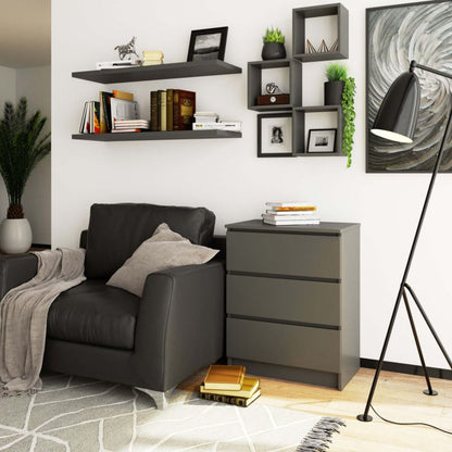 Kommode Akord K60 Grafitgrå 60 cm 3 skuffer mat grafitgrå 60x40x77 cm 1 stk.