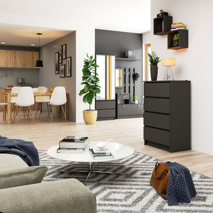 Kommode Akord K60 Grafitgrå 60 cm med 4 skuffer, mat grafitgrå, 60x40x99 cm, 1 stk.