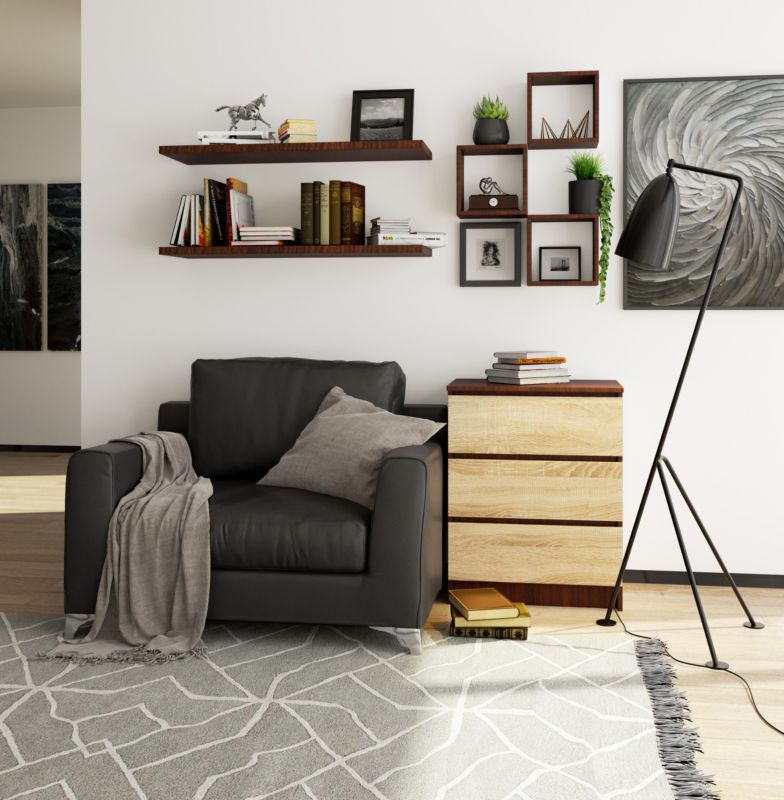 Kommode Akord K60 Wenge 60 cm 3 skuffer i mat Sonoma eg 60x40x77 cm 1 stk.