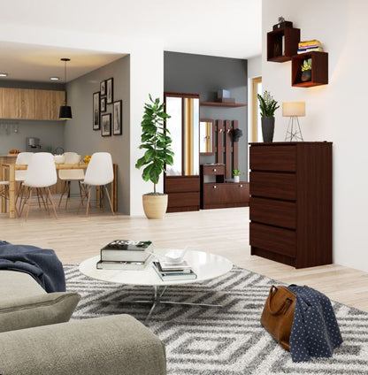 Kommode Akord K60 Wenge 60 cm 4 skuffer mat‑wenge 60x40x99 cm 1 stk.