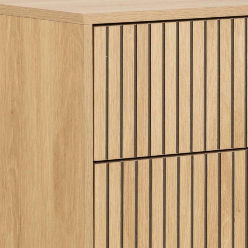 Komoda Albany 80 cm Eg Natur Rillet 4 Skuffer