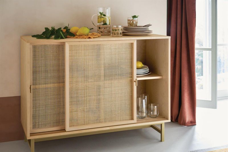 Komoda Rayo 100 cm Rattanfront Guldben Boho