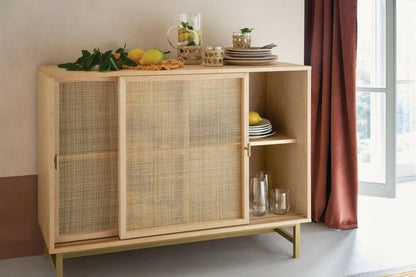 Komoda Rayo 100 cm Rattanfront Guldben Boho
