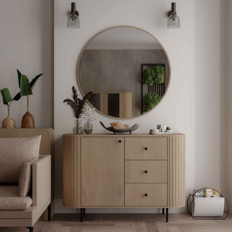 Komoda Flana 813 1F3S 123x42x85 cm Dąb Cremona