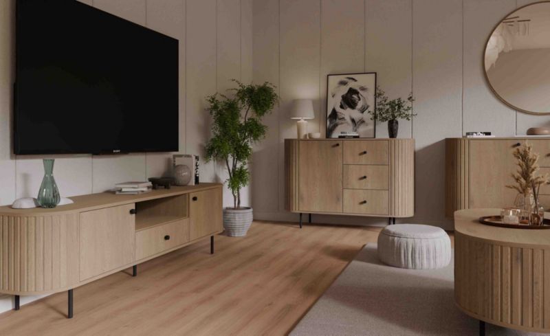 Komoda Flana 813 1F3S 123x42x85 cm Dąb Cremona