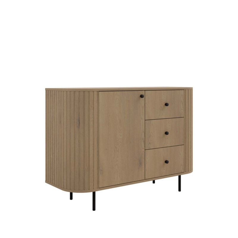 Komoda Flana 813 1F3S 123x42x85 cm Dąb Cremona