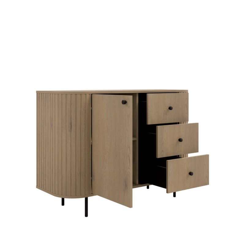Komoda Flana 813 1F3S 123x42x85 cm Dąb Cremona