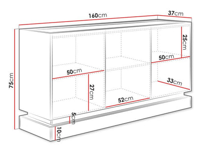 Kommode Zarpant K160 3D 160 cm Ørkensand / Eg Cremona