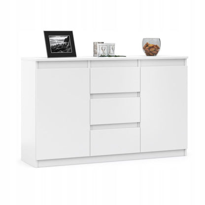 Komoda Natalia 120 cm Hvid 3 Skuffer