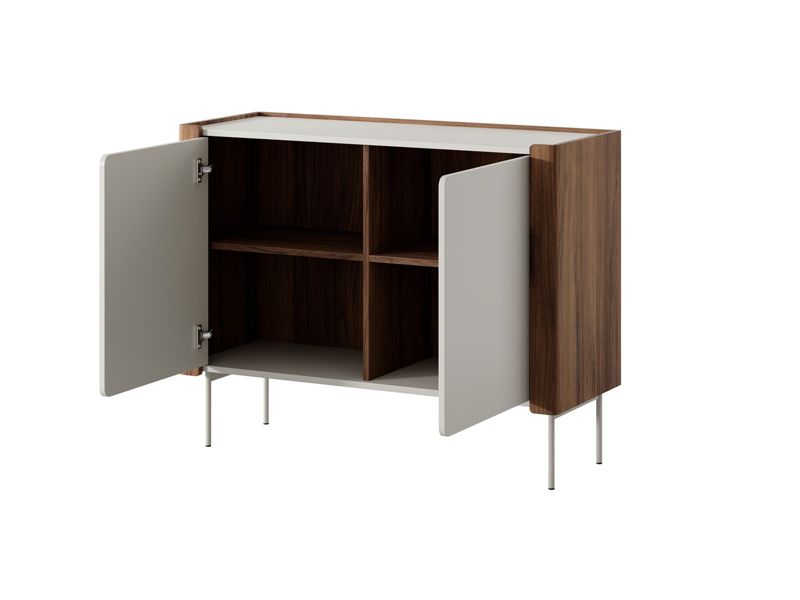 To-dørs kommode Bettso Paris 105 cm til moderne stue i kashmir valnød, 1 stk.