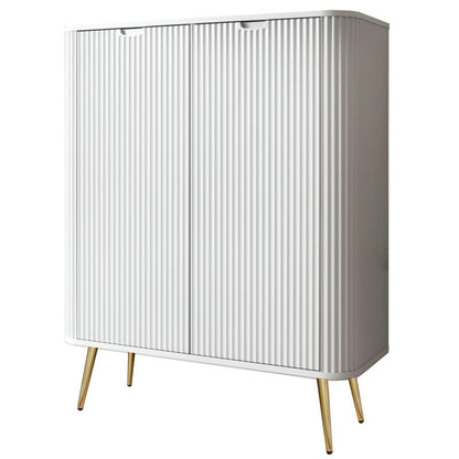 Høj kommode Bettso Zova 103 cm med to døre på guldfarvede ben, hvid, 1 stk.