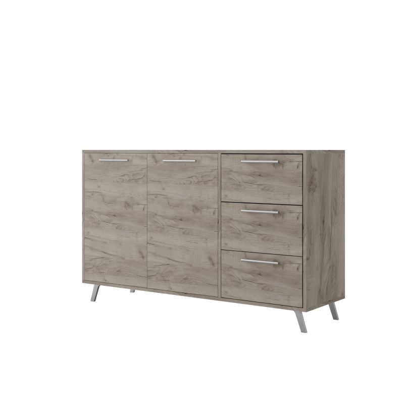 To-dørs kommode med skuffer Bettso Ball med sølvfarvede greb Wellington 1 stk.