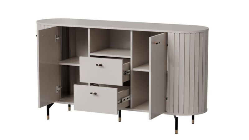 To-dørs kommode med skuffer Bettso Zante rundet cashmere 1 stk.