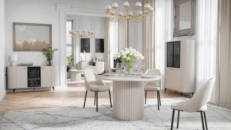 To-dørs kommode med skuffer Bettso Zante rundet cashmere 1 stk.