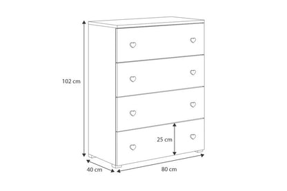 Børnekommode Kobi Emily, fodboldmotiv, 1 stk.