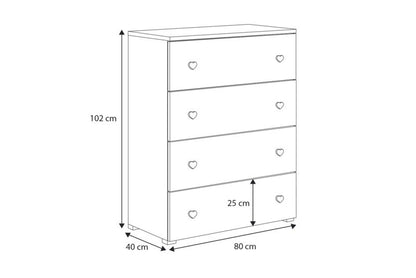 Børnekommode Kobi Emily, grå, 1 stk.