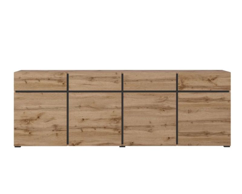 Komoda CROSS 4D4S 225 cm Eg Wotan/Sort
