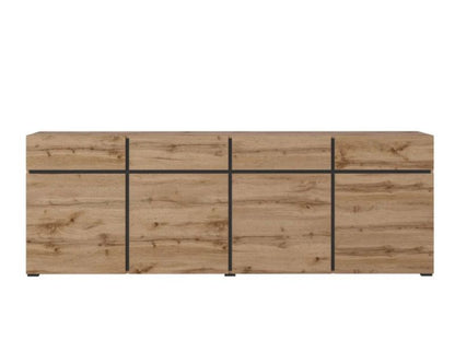 Komoda CROSS 4D4S 225 cm Eg Wotan/Sort
