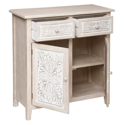 Komoda Hina 80 cm Bælget Front Hvid